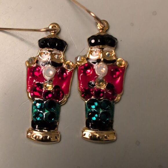 Nutcracker Swarovski Crystal Dangle Earrings - Picture 1 of 6